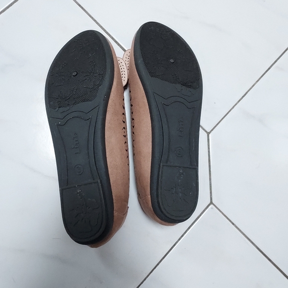 Link Tan Girls Flats with Bow Accent Size 3 - Picture 4 of 4